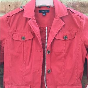 Lands’ End Cotton Utility Jacket In Coral 4
